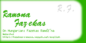 ramona fazekas business card